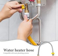 Tuyau de chauffe-eau flexible en acier inoxydable ondulé de 1/2 pouce, ligne d'alimentation en eau, remplacement de tuyau de chauffe-eau