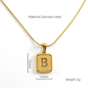 Bán Buôn Thép Không Gỉ Đồ Trang Sức Rắn Chuỗi Hollow Chữ Mặt Dây Chuyền Vòng Cổ Mạ Vàng Bảng Chữ Cái Vòng Cổ Cho Nam Giới Và Phụ Nữ - Product Image 4