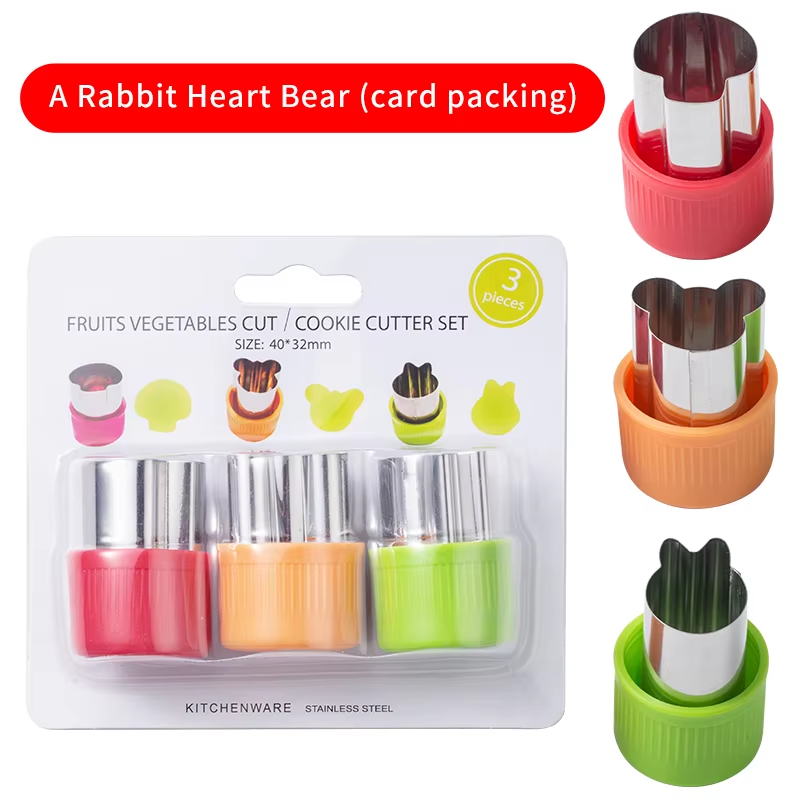 Rouge + Vert + Orange-Forme de lapin