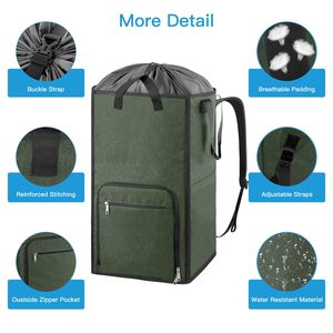 Mochila Grande para Ropa Sucia 2 en 1 con Cesta y Correas para el Hombro, Bolsa de Lavandería Independiente para Dormitorio Universitario - Product Image 2