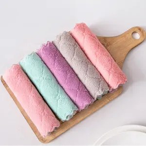 27*16cm Microfiber Towel Absorbent Kitchen Cleaning Cloth Non-Stick Oil Dish Towel Rags Napkins Tableware Household Cleaning Tow