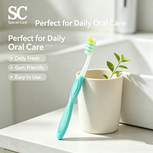 Cepillo <span class=keywords><strong>de</strong></span> Dientes Personalizado Resistente al Calor para Adultos con <span class=keywords><strong>Cuello</strong></span> Transparente y Mango Antideslizante <span class=keywords><strong>de</strong></span> Doble Color - Product Image 4