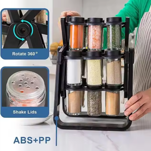 Portaspezie Girevole a 360° a Forma di Ruota Panoramica con 18 Barattoli, Organizzatore Creativo per <span class=keywords><strong>Spezie</strong></span> da Cucina per Decorazione del Piano di Lavoro - Product Image 2