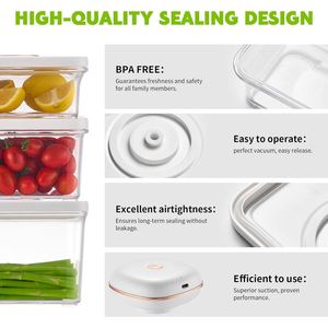 Pompe à vide alimentaire 4 en 1 avec rangement en ABS de qualité alimentaire pour une utilisation en cuisine, préservation de la fraîcheur et conception détachable - Product Image 4