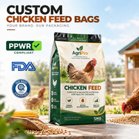 Offre Spéciale 100g 250g 500g 1kg de qualité alimentaire résistant aux odeurs et à l'humidité Animal Cock sacs d'emballage alimentaire avec fermeture à glissière refermable