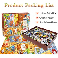 Puzzle Jigsaw 1000 Potongan Kertas Abu-abu untuk Dewasa, Gambar Pemandangan, Tingkat Kesulitan Tinggi, Mainan Model GSDZ, Kemasan Kotak Warna