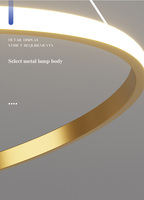 Lampu Gantung LED Modern Emas, Lampu Candelabra Cincin LED Proyektor Langit Berbintang untuk Kamar Tidur Ruang Tamu
