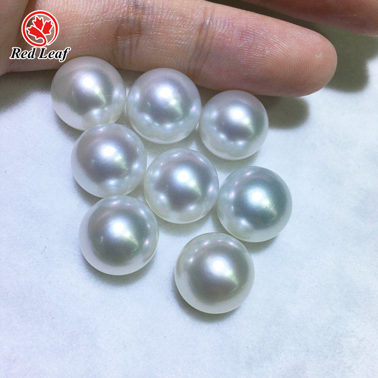 Perhiasan Batu Permata Redleaf Mutiara Longgar 12. 0mm-11. 13.0Mm Perak Alami Mutiara Bulat Berharga untuk Membuat Perhiasan