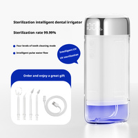 Hydropulseur dentaire portable mini 2026 sans fil USB étanche IPX7 avec stérilisation par lumière UVC et écran LED pour les dents en extérieur