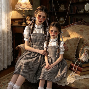 Disfraz de Halloween de Dorothy de Yi Xiaoyi, Vestido a Cuadros de Colegiala con Diadema - Product Image 2