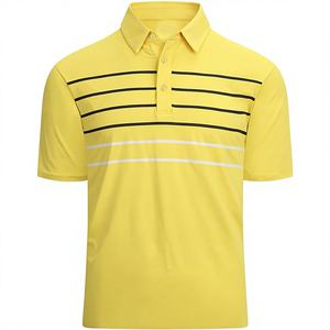 NUEVA Camiseta de Golf de Manga Corta Casual para Hombre KJ 2027, Anti-Pilling, Diseño Sólido, Tejido de Punto 100% Algodón, 160g - Product Image 3