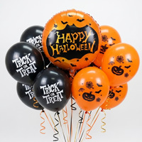 Ensemble de ballons d'Halloween, ballons en aluminium Joyeux Halloween, ballons Trick or Treat, imprimés citrouille, chauve-souris, toile d'araignée pour la décoration d'Halloween à la maison