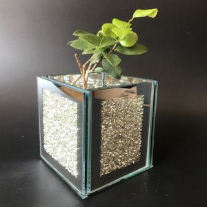 Hot Sale Silver Square Crystal Flower <strong>Pot</strong> Home Decoration Breeding Bling Crystal Flower <strong>Pots</strong> - Product Image 4
