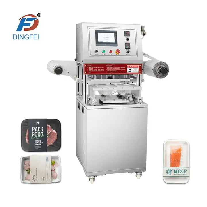 Automatische pneumatische multifunktion ale Versiegelung maschine Meeres früchte Lebensmittel Küche Fleisch Stickstoff Gas Vakuums chale Versiegelung maschine