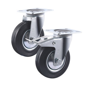 VIMA 3 "3,5" 4 "5" 6,5 "8" 10 "Transport <span class=keywords><strong>Caster</strong></span> Wheel Schwarz Gummi Castor Trolley <span class=keywords><strong>Caster</strong></span> Wheel Hersteller Industrial <span class=keywords><strong>Caster</strong></span> - Product Image 1