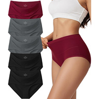 Lot de 5 culottes taille haute en coton pour femmes, gainantes, grandes tailles du S au 6XL, sous-vêtements féminins unis en gros