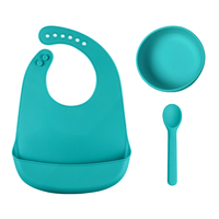 Lot de 3 pièces d'ustensiles de table en silicone pour bébé, 100% qualité alimentaire, sans BPA, motif dessin animé rouge pour enfants, bol à ventouse pour enfants Thistle