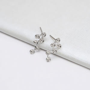 Pendientes de Perlas de Cinco Garras de Plata de Ley S925 Coreanos Wenchi, Accesorios Hechos a Mano de Moda para Mujer, Componentes de Joyería Vacíos - Product Image 1