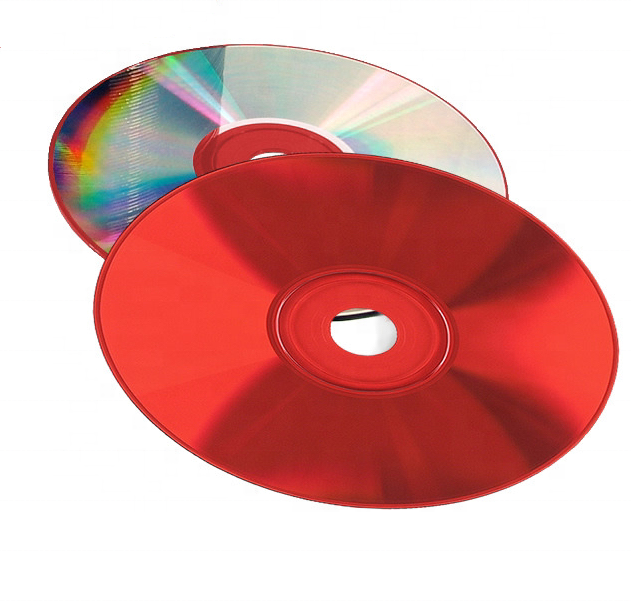 Red Color Blank CD-R 700MB 80Min 52X Printable Shiny Silver Customized Logo