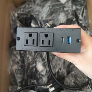 공장 미국 전원 콘센트 매입형 전원 스트립 W/USB a + USB C 가구 매입형 콘센트/테이블 플러시 마운트 전원 스트립 - Product Image 3