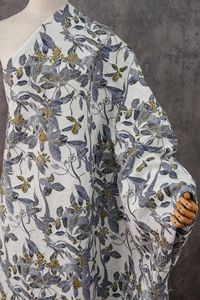 Nuovo Tessuto Jacquard Cinese Vintage Oro con Rilievo <span class=keywords><strong>a</strong></span> Rami, Fiori e Uccelli, Tinto in Filo, per Gonne, Gilet, Cappotti e <span class=keywords><strong>Tende</strong></span> - Product Image 4