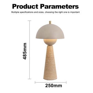 Lámpara de Mesa Decorativa Nórdica Moderna para Dormitorio, de <span class=keywords><strong>Metal</strong></span>, con LED, de Lujo, con Forma de Hongo, de Piedra y Mármol - Product Image 3