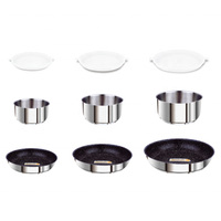 Panci Masak Anti Lengket Batu Marmer, Set Panci dan Wajan Stainless Steel Dua Sisi Induksi Alas Ganda untuk Memasak