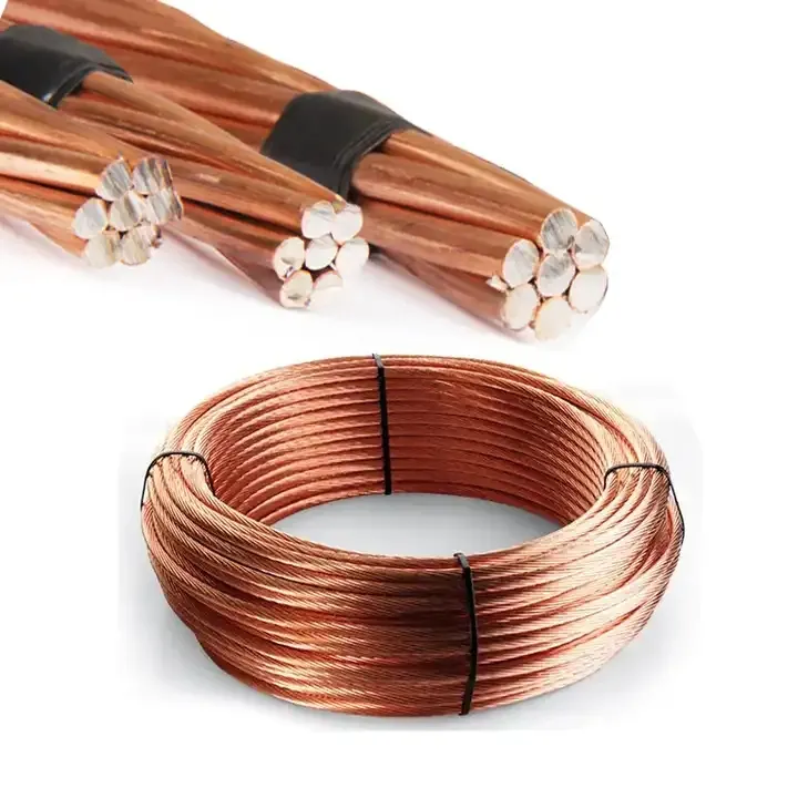 Factory Direct Sale Low Price Grounding System Conductor Electrical Cable Bare pure Copper Stranded Wire