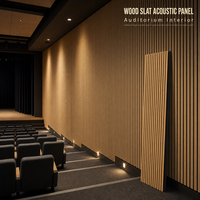 Panneaux muraux en bois à lattes de noyer de style vintage sur mesure pour studio de musique 2400 x 600 mm