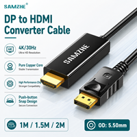 Cable Convertidor SAMZHE 4K/30Hz DP a HDMI, Cable de Video HD DP1.2 para Computadora, Escritorio, TV, Monitor, Proyector