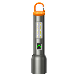 Lampe torche rechargeable à LED blanche avec zoom télescopique et lumière latérale, éclairage extérieur, batterie 1200 mAh, autonomie de 3 heures - Product Image 5