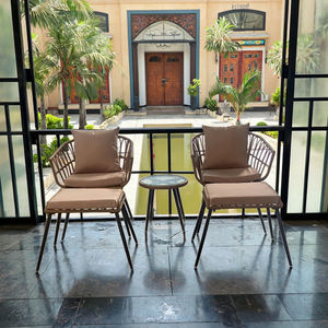 Vente chaude Design moderne 5 pièces ensembles en osier tous temps extérieur Durable PE rotin jardin Patio meubles pour salon parc - Product Image 1