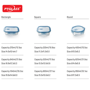 Juego de 9 Recipientes de Vidrio Pyglass con Diseño de Escamas de Dragón, Tapas Herméticas con Cierre a Presión, Recipientes para Preparación de Comidas y Loncheras - Product Image 3