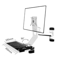 Soporte de Pared para Monitor Individual Meisonic FE199KBL-2, Aleación de Aluminio, Blanco, para Pantallas de 32 Pulgadas, Brazo Ajustable con Resorte
