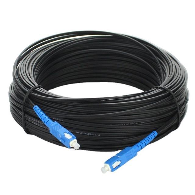 G657A G652D SC UPC Simplex Single Mode FTTH Fiber Optic Flat Drop Patch Cord Pre-connectorized Drop Cable LSZH for FTTH Telecom