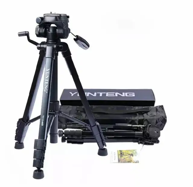 YUNTENG 668 VCT-668 Pro Tripod with Damping Head Fluid Pan for SLR/DSLR Canon Nikon +Carrying Bag