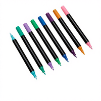 Nouveau stylo micro-plastique noir, fineliner, encre imperméable, pointe fine, marqueur pour dessin et croquis, 24 couleurs permanentes