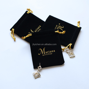 ถุงของขวัญเครื่องประดับกำมะหยี่สีดำพิมพ์หน้าจอ8x10ซม. โลโก้ที่กำหนดเองกระเป๋ากำมะหยี่ขนาดเล็กรีไซเคิลสำหรับสร้อยคออัญมณี - Product Image 4