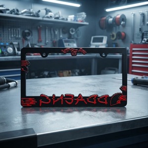 Factory Price Custom <strong>Black</strong> Plastic License Plate Frame USA Car Logo Car Number Plate Holder Cover License Plate Frames - Product Image 3