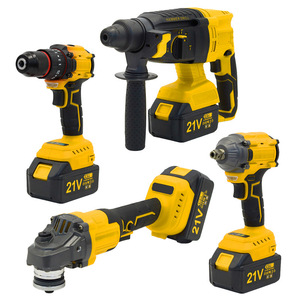 21V Wiederaufladbarer Lithium-Akku Multifunktions-Kombiset Elektrischer Hammer Handbohrer Winkelschleifer 125 Doppelfunktions-Schraubenschlüssel - Product Image 4
