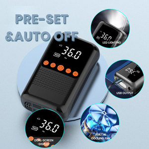 Kompresor Udara <span class=keywords><strong>Mini</strong></span> Portabel Tanpa Kabel, Pengisi Ban Cepat 12V/DC dengan Layar Digital untuk Mobil Sepeda Motor Distributor - Product Image 4