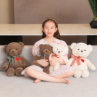 Peluche Ours en Coton Doux en Forme de Petit Cœur, Vente Directe Usine, Mignonne pour Anniversaire, Saint-Valentin, Bébé, Rembourrage Coton PP