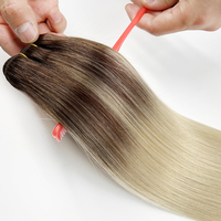 Extensions de cheveux vierges bruts doublement étirés, tissage de cheveux humains russes, lisses et raides, 12-28 pouces, couleur et poids personnalisés