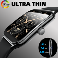 Montre connectée MT61 ultra-fine 7,5 mm, écran AMOLED incurvé carré de 1,96 pouce, application Fitcloudpro, appel Bluetooth, bouton rotatif