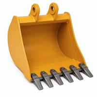 Bucket Excavator Mini Kompak untuk Penggalian Parit Jalan Raya, Excavator Kecil 1-3 Ton, Desain Tepi Dilas, Warna Kuning, Lebar 400mm