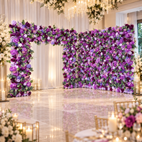 Décoration de fond de scène de mariage personnalisée, arche florale artificielle en soie de 8 pieds, panneaux muraux de fleurs artificielles