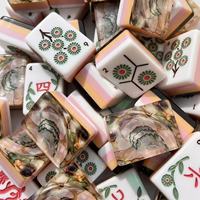 Jeu de Mahjong américain, tuiles en acrylique à 4 couches, design floral blanc NEWS Winds, tuiles Joker Flower, vente en gros
