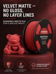 Filamento para Impresora 3D SUNSENKJ PLA Mate de 1.75mm y 1kg, Superficie Aterciopelada Sin Brillo, 8 Colores, Modelado para Bambu Lab - Product Image 1