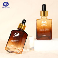 Emballage cosmétique de luxe personnalisé pour huile capillaire, flacon compte-gouttes en verre ambré 30 ml, flacon carré plat en verre pour huile essentielle