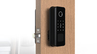 Cerradura Inteligente Ultrafina de Aleación de Aluminio con Memoria, Huella Dactilar Biométrica en la Nube, Tarjeta, Llave Mecánica y Cerrojo para Puertas de Madera